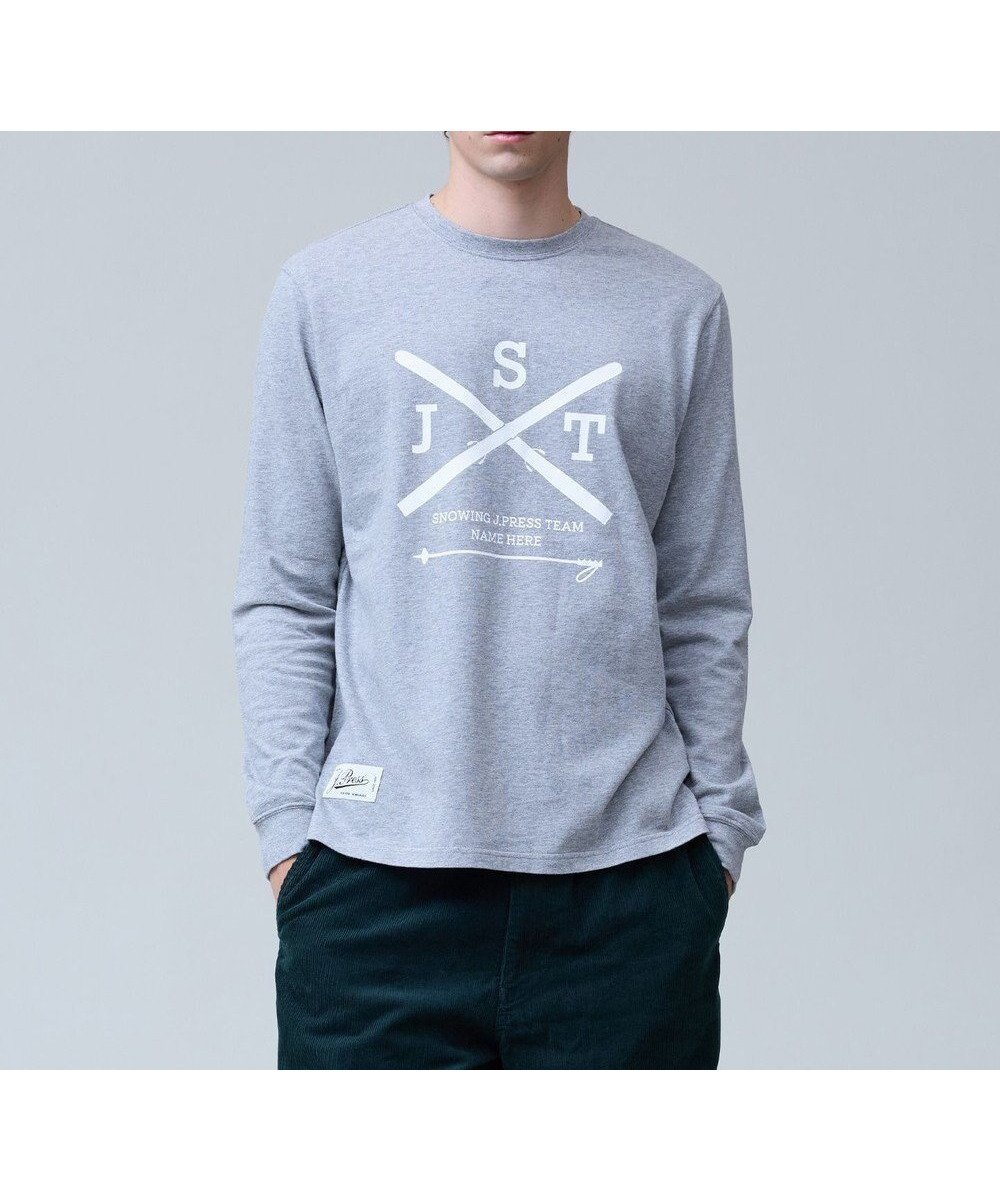 【ジェイ プレス/J.PRESS / MEN】の【NYUZELESS】SKI プリント ロングスリーブ Tシャツ インテリア・キッズ・メンズ・レディースファッション・服の通販 founy(ファニー) 　ファッション　Fashion　メンズファッション　Fashion for Men　トップス・カットソー　Cut & Sew Tops　メンズシャツ　Shirts　ヴィンテージ　Vintage Style　カットソー　Cut and Sewn Top　グラフィック　Graphic, Graphic Design　スリット　Slit, Slit Detail　スリーブ　Sleeve, Long Sleeve / Short Sleeve　ビンテージ　Vintage, Retro Style　フィット　Fit, Slim Fit　フロント　Front, Front Design　プリント　Print, Printed Pattern　ロング　Long, Long-Length　A/W・秋冬　Autumn/Winter　ライトグレー系|ID: prp329100004770360 ipo3291000000034556071