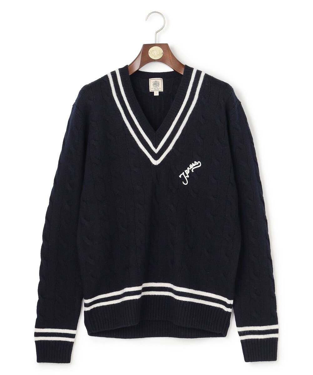 【ジェイ プレス/J.PRESS / MEN】の【NYUZELESS】ラムズウール ケーブルチルデン ニット インテリア・キッズ・メンズ・レディースファッション・服の通販 founy(ファニー) ファッション Fashion メンズファッション Fashion for Men トップス・カットソー Cut & Sew Tops ニット・セーター / 定番トップス Knit Tops & Sweaters クラシック Classic, Timeless Style セーター Sweater, Knitwear チェーン Chain, Chain Strap フィット Fit, Slim Fit ワンポイント One Point, Statement Accent A/W・秋冬 Autumn/Winter ネイビー系|ID: prp329100004770362 ipo3291000000034556080