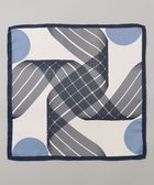 【五大陸/gotairiku / MEN】の首にも巻ける【2WAY/日本製】シルク100% ポケットチーフ(幾何学柄) ネイビー系8|ID: prp329100004770366 ipo3291000000034556095