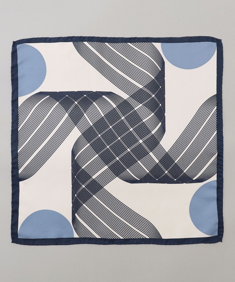 【五大陸/gotairiku / MEN】の首にも巻ける【2WAY/日本製】シルク100% ポケットチーフ(幾何学柄) インテリア・キッズ・メンズ・レディースファッション・服の通販 founy(ファニー) 　ファッション　Fashion　メンズファッション　Fashion for Men　アクセサリー　Fashion Accessories　シルク　Silk, 100% Silk　スーツ　Suit, Formalwear　プリント　Print, Printed Pattern　ポケット　Pocket, Pocket Detail　日本製　Made In Japan　ネイビー系8|ID: prp329100004770366 ipo3291000000034556095
