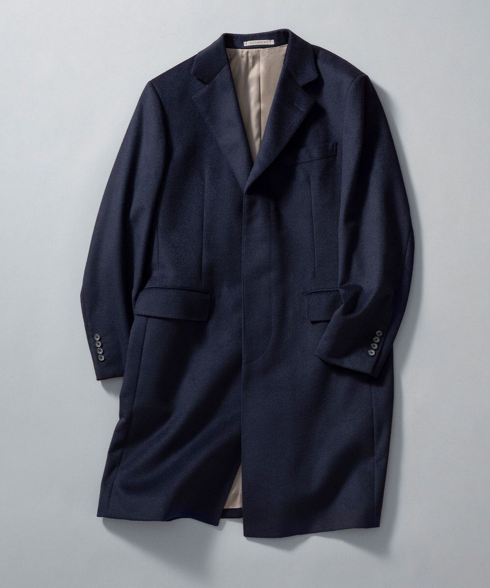 【五大陸/gotairiku / MEN】のライトウェイトアンゴラ チェスターコート 人気、トレンドファッション・服の通販 founy(ファニー) 　ファッション　Fashion　メンズファッション　Fashion for Men　アウター　Men's Coats Outerwear　アンゴラ　Angora Knitwear　キュプラ　Cupro, Eco Fabric　クラシック　Classic, Timeless Style　軽量　Lightweight, Ultra Light　シェイプ　Shape, Slim Fit　シャンブレー　Chambray, Denim-Like Fabric　ジャケット　Jacket, Outerwear　スーツ　Suit, Formalwear　チェスターコート　Chester Coat, Long Coat　ドレープ　Drape, Draping Fabric　定番　Standard, Basic Item　バランス　Balance, Style Balance　フォーマル　Formal, Dressy　フロント　Front, Front Design　レギュラー　Regular, Standard Fit　A/W・秋冬　Autumn/Winter　ビジネス 仕事 通勤　Business / Work / Commuting　 other-1|ID: prp329100004770368 ipo3291000000034556100