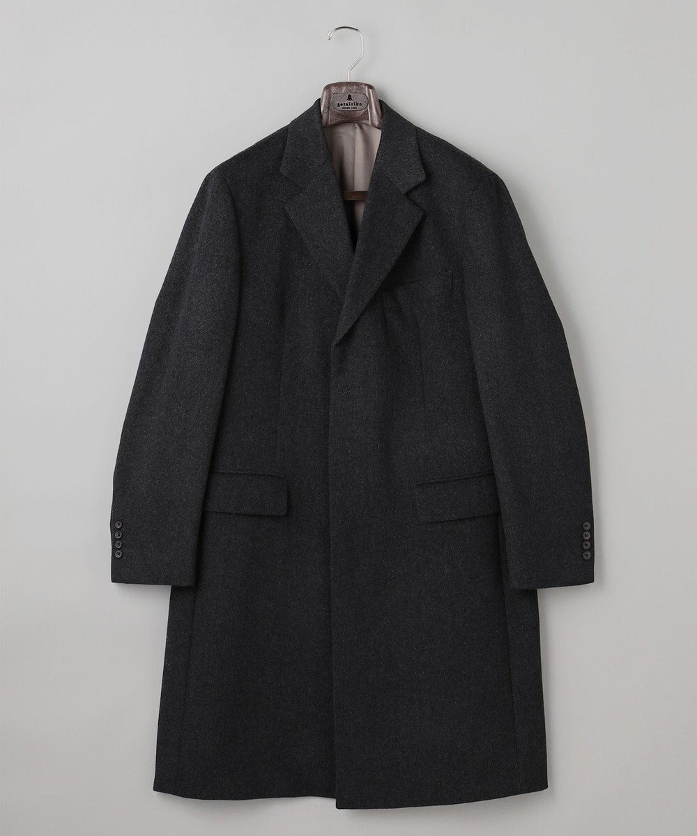 【五大陸/gotairiku / MEN】のライトウェイトアンゴラ チェスターコート インテリア・キッズ・メンズ・レディースファッション・服の通販 founy(ファニー) 　ファッション　Fashion　メンズファッション　Fashion for Men　アウター　Men's Coats Outerwear　アンゴラ　Angora Knitwear　キュプラ　Cupro, Eco Fabric　クラシック　Classic, Timeless Style　軽量　Lightweight, Ultra Light　シェイプ　Shape, Slim Fit　シャンブレー　Chambray, Denim-Like Fabric　ジャケット　Jacket, Outerwear　スーツ　Suit, Formalwear　チェスターコート　Chester Coat, Long Coat　ドレープ　Drape, Draping Fabric　定番　Standard, Basic Item　バランス　Balance, Style Balance　フォーマル　Formal, Dressy　フロント　Front, Front Design　レギュラー　Regular, Standard Fit　A/W・秋冬　Autumn/Winter　ビジネス 仕事 通勤　Business / Work / Commuting　グレー系|ID: prp329100004770368 ipo3291000000034556102