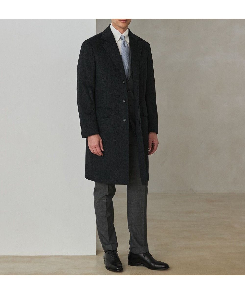 【五大陸/gotairiku / MEN】のライトウェイトアンゴラ チェスターコート 人気、トレンドファッション・服の通販 founy(ファニー) 　ファッション　Fashion　メンズファッション　Fashion for Men　アウター　Men's Coats Outerwear　アンゴラ　Angora Knitwear　キュプラ　Cupro, Eco Fabric　クラシック　Classic, Timeless Style　軽量　Lightweight, Ultra Light　シェイプ　Shape, Slim Fit　シャンブレー　Chambray, Denim-Like Fabric　ジャケット　Jacket, Outerwear　スーツ　Suit, Formalwear　チェスターコート　Chester Coat, Long Coat　ドレープ　Drape, Draping Fabric　定番　Standard, Basic Item　バランス　Balance, Style Balance　フォーマル　Formal, Dressy　フロント　Front, Front Design　レギュラー　Regular, Standard Fit　A/W・秋冬　Autumn/Winter　ビジネス 仕事 通勤　Business / Work / Commuting　 other-1|ID: prp329100004770368 ipo3291000000035013678