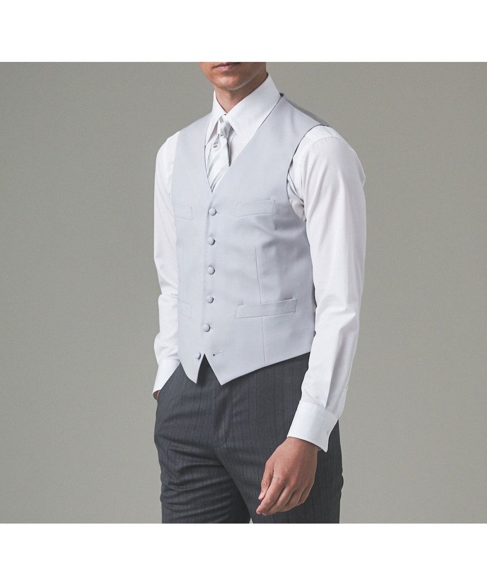 【五大陸/gotairiku / MEN】の【WEAR BLACK】シルバーベスト インテリア・キッズ・メンズ・レディースファッション・服の通販 founy(ファニー) 　ファッション　Fashion　メンズファッション　Fashion for Men　トップス・カットソー　Cut & Sew Tops　ベスト・ジレ　Vests & Gilets　シルバー　Silver, Metallic Silver　ジャケット　Jacket, Outerwear　スーツ　Suit, Formalwear　フォーマル　Formal, Dressy　ベスト　Vest, Waistcoat　夏　Summer　S/S・春夏　SS, Spring/Summer, Warm Season　A/W・秋冬　Autumn/Winter　ライトグレー系|ID: prp329100004770382 ipo3291000000034556210