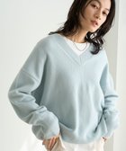 【アンフィーロ 自由区/UNFILO】の【洗える】ウールカシミヤ Vネックニット サックス|ID: prp329100004770460 ipo3291000000034556796