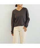 【トック/TOQUE】の〈大草直子さんアドバイザー〉ロイヤルベビーアルパカ×タンギスコットン 裏毛 Vネックトップス チャコールグレー|ID: prp329100004770468 ipo3291000000034556833