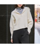 【23区/NIJYUSANKU】の【洗える】ウールカシミヤチャンキー クロップド スキッパーニット アイボリー系|ID:prp329100004771224
