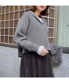 【23区/NIJYUSANKU】の【洗える】ウールカシミヤチャンキー クロップド スキッパーニット ライトグレー系|ID:prp329100004771224