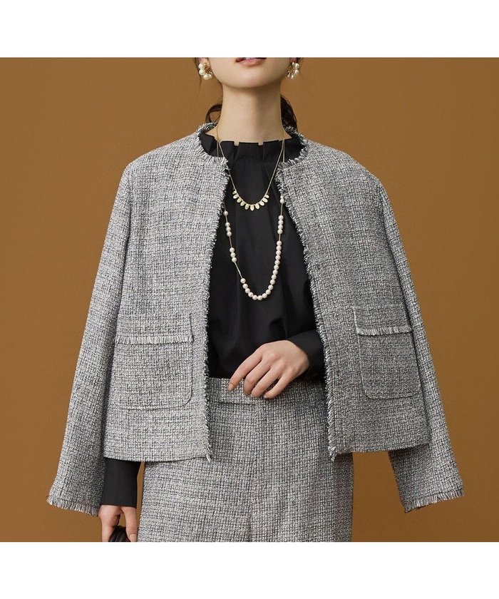 【自由区/JIYU-KU】のライトミックスツイード ジャケット インテリア・キッズ・メンズ・レディースファッション・服の通販 founy(ファニー) https://founy.com/ ファッション Fashion レディースファッション Fashion for Women アウター Coat / Outerwear Collection レディースジャケット・軽アウター Jackets ノーカラージャケット / シンプル上品コーデ Collarless Jackets カーディガン Cardigan, Knitwear ジャケット Jacket, Outerwear セレモニー Ceremony ツイード Twill, Twill Weave フリンジ Fringe, Tassel ミックス Mix, Mixed Style リラックス Relax, Relaxed Fit エレガント 上品 Elegant 夏 Summer 定番 Standard, Basic Item 春 Spring S/S・春夏 SS, Spring/Summer, Warm Season |ID: prp329100004771235 ipo3291000000034566099