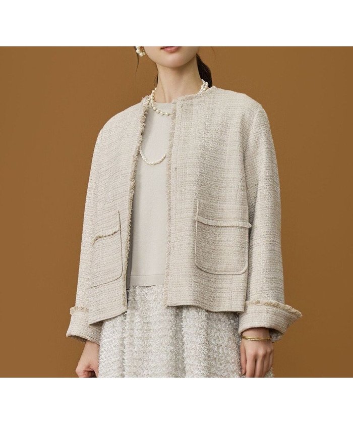 【自由区/JIYU-KU】のライトミックスツイード ジャケット インテリア・キッズ・メンズ・レディースファッション・服の通販 founy(ファニー) https://founy.com/ ファッション Fashion レディースファッション Fashion for Women アウター Coat / Outerwear Collection レディースジャケット・軽アウター Jackets ノーカラージャケット / シンプル上品コーデ Collarless Jackets カーディガン Cardigan, Knitwear ジャケット Jacket, Outerwear セレモニー Ceremony ツイード Twill, Twill Weave フリンジ Fringe, Tassel ミックス Mix, Mixed Style リラックス Relax, Relaxed Fit エレガント 上品 Elegant 夏 Summer 定番 Standard, Basic Item 春 Spring S/S・春夏 SS, Spring/Summer, Warm Season |ID: prp329100004771235 ipo3291000000034566101