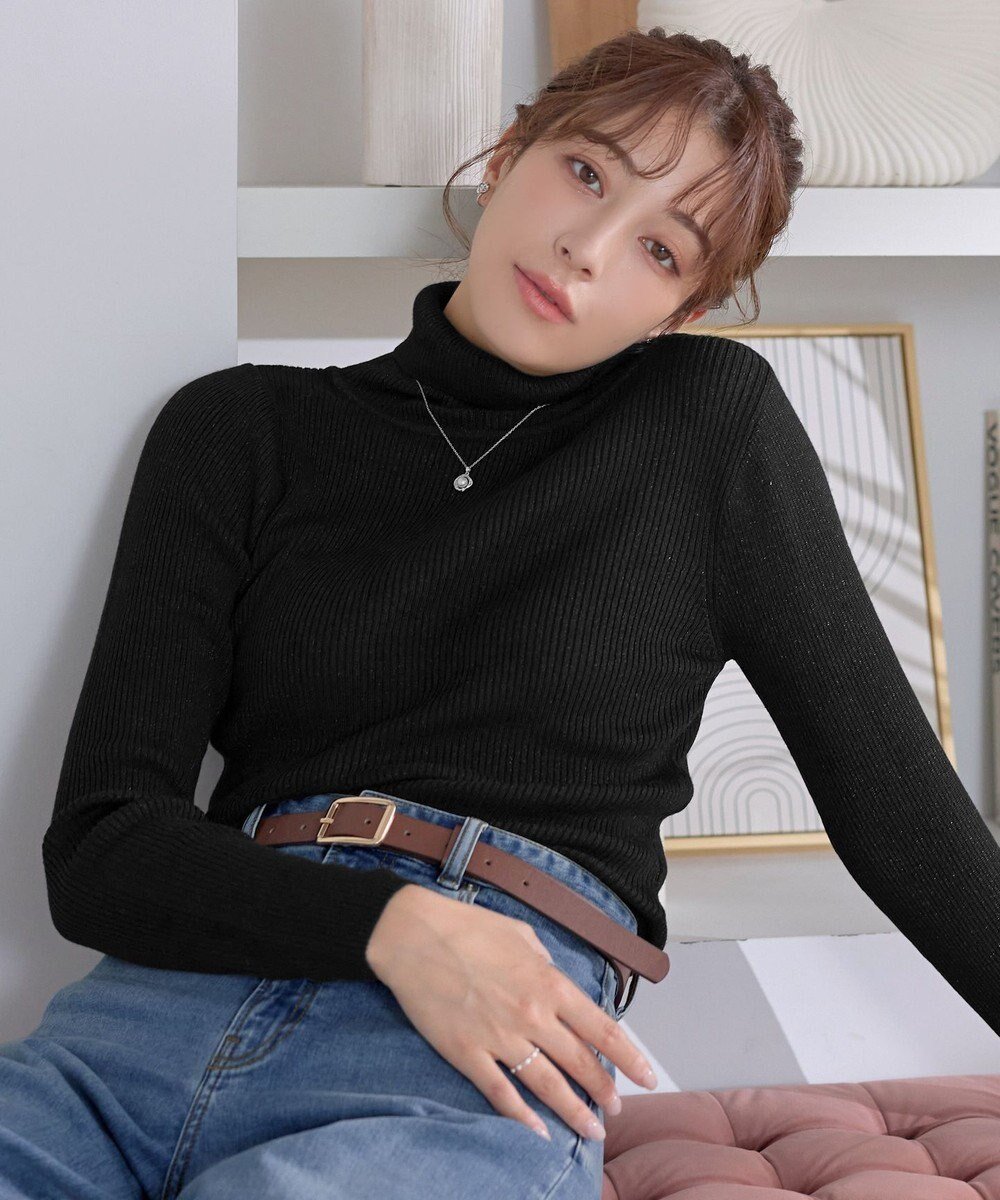 【ティアクラッセ/Tiaclasse】のウール混ラメタートルネックニット インテリア・キッズ・メンズ・レディースファッション・服の通販 founy(ファニー) 　ファッション　Fashion　レディースファッション　Fashion for Women　トップス・カットソー　Cut & Sew Tops　ニット　Knit Tops & Sweaters　タートルネック・ハイネックトップス　Turtlenecks & High-Neck Tops　アクセサリー　Fashion Accessories　インナー　Innerwear　秋　Autumn　カーディガン　Cardigan, Knitwear　ジャケット　Jacket, Outerwear　セーター　Sweater, Knitwear　タートルネック　Turtleneck, High Neck　チュニック　Tunic, Long Top　長袖　Long Sleeve, Full Sleeve　フィット　Fit, Slim Fit　ベーシック　Basic, Essential　ポケット　Pocket, Pocket Detail　リブニット　Rib Knit, Ribbed Knit　冬　Winter / This Winter　A/W・秋冬　Autumn/Winter　再入荷　Restock / Back in Stock　エレガント 上品　Elegant　新作・新入荷　New Arrivals / New In　ブラック|ID: prp329100004771255 ipo3291000000034566167