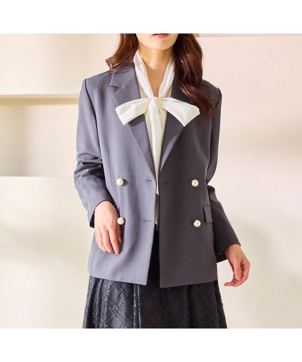【フェルゥ/Feroux】の【先行予約】パール釦テーラード ジャケット インテリア・キッズ・メンズ・レディースファッション・服の通販 founy(ファニー) ファッション Fashion レディースファッション Fashion for Women アウター Coat / Outerwear Collection レディースジャケット・軽アウター Jackets テーラードジャケット / 通勤・きれいめスタイル Tailored Jackets & Blazers コンパクト Compact, Small Size ジャケット Jacket, Outerwear テーラード Tailored, Tailored Fit バランス Balance, Style Balance パール Pearl, Pearl Accent フェミニン Feminine, Girly フレア Flare, Flared マニッシュ Mannish, Boyish ロング Long, Long-Length エレガント 上品 Elegant 夏 Summer 春 Spring S/S・春夏 SS, Spring/Summer, Warm Season グレー系|ID: prp329100004771266 ipo3291000000034566209