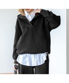 【23区/NIJYUSANKU】の【洗える】コットンエアーダンボール ドロスト フーディー ブラック系|ID:prp329100004771277