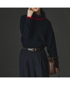 【23区/NIJYUSANKU】の【洗える】ウールカシミヤ コンビカラー オフタートル ニット 人気、トレンドファッション・服の通販 founy(ファニー) ファッション Fashion レディースファッション Fashion for Women トップス・カットソー Cut & Sew Tops ニット Knit Tops & Sweaters イエロー Yellow エレガント 上品 Elegant 洗える Machine Washable コンビ Combo, Combination Style シンプル Simple, Minimal スリット Slit, Slit Detail セーター Sweater, Knitwear リラックス Relax, Relaxed Fit A/W・秋冬 Autumn/Winter thumbnail ネイビー系|ID: prp329100004771280 ipo3291000000034827007