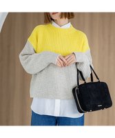 【23区/NIJYUSANKU】の【先行予約/洗える】ウールカシミヤ カラーブロック バルキー ニット 人気、トレンドファッション・服の通販 founy(ファニー) ファッション Fashion レディースファッション Fashion for Women トップス・カットソー Cut & Sew Tops ニット Knit Tops & Sweaters 洗える Machine Washable 畦 Ribbed Knit シンプル Simple, Minimal セーター Sweater, Knitwear デニム Denim, Jeans Material ハイネック High Neck, Mock Neck ブロック Block, Solid Block Pattern A/W・秋冬 Autumn/Winter エレガント 上品 Elegant |ID:prp329100004771281