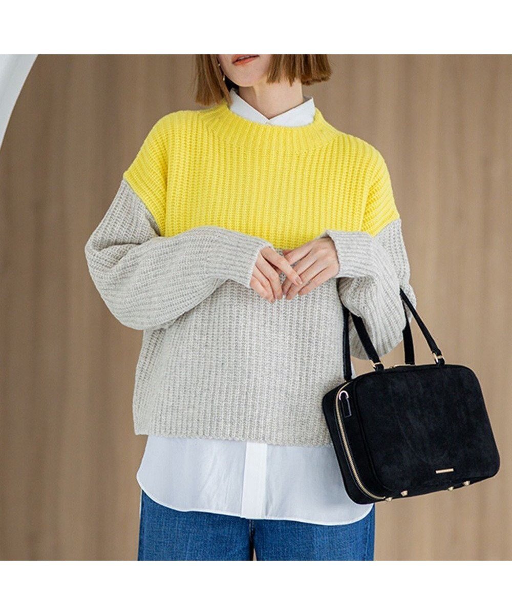 【23区/NIJYUSANKU】の【先行予約/洗える】ウールカシミヤ カラーブロック バルキー ニット 人気、トレンドファッション・服の通販 founy(ファニー) ファッション Fashion レディースファッション Fashion for Women トップス・カットソー Cut & Sew Tops ニット Knit Tops & Sweaters 洗える Machine Washable 畦 Ribbed Knit シンプル Simple, Minimal セーター Sweater, Knitwear デニム Denim, Jeans Material ハイネック High Neck, Mock Neck ブロック Block, Solid Block Pattern A/W・秋冬 Autumn/Winter エレガント 上品 Elegant other-1|ID: prp329100004771281 ipo3291000000034566269