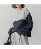 【23区/NIJYUSANKU】の【先行予約/洗える】ウールカシミヤ カラーブロック バルキー ニット 人気、トレンドファッション・服の通販 founy(ファニー) ファッション Fashion レディースファッション Fashion for Women トップス・カットソー Cut & Sew Tops ニット Knit Tops & Sweaters 洗える Machine Washable 畦 Ribbed Knit シンプル Simple, Minimal セーター Sweater, Knitwear デニム Denim, Jeans Material ハイネック High Neck, Mock Neck ブロック Block, Solid Block Pattern A/W・秋冬 Autumn/Winter エレガント 上品 Elegant thumbnail ライトグレー×ミッドグレー|ID: prp329100004771281 ipo3291000000034566271