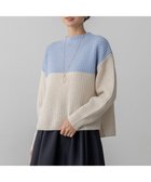 【23区/NIJYUSANKU】の【先行予約/洗える】ウールカシミヤ カラーブロック バルキー ニット 人気、トレンドファッション・服の通販 founy(ファニー) ファッション Fashion レディースファッション Fashion for Women トップス・カットソー Cut & Sew Tops ニット Knit Tops & Sweaters 洗える Machine Washable 畦 Ribbed Knit シンプル Simple, Minimal セーター Sweater, Knitwear デニム Denim, Jeans Material ハイネック High Neck, Mock Neck ブロック Block, Solid Block Pattern A/W・秋冬 Autumn/Winter エレガント 上品 Elegant thumbnail サックス×ベージュ|ID: prp329100004771281 ipo3291000000034566273