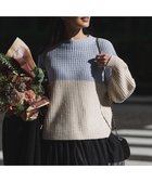 【23区/NIJYUSANKU】の【洗える】ウールカシミヤ カラーブロック バルキー ニット 人気、トレンドファッション・服の通販 founy(ファニー) ファッション Fashion レディースファッション Fashion for Women トップス・カットソー Cut & Sew Tops ニット Knit Tops & Sweaters 洗える Machine Washable 畦 Ribbed Knit シンプル Simple, Minimal セーター Sweater, Knitwear デニム Denim, Jeans Material ハイネック High Neck, Mock Neck ブロック Block, Solid Block Pattern A/W・秋冬 Autumn/Winter エレガント 上品 Elegant thumbnail サックス×ベージュ|ID: prp329100004771281 ipo3291000000034827009