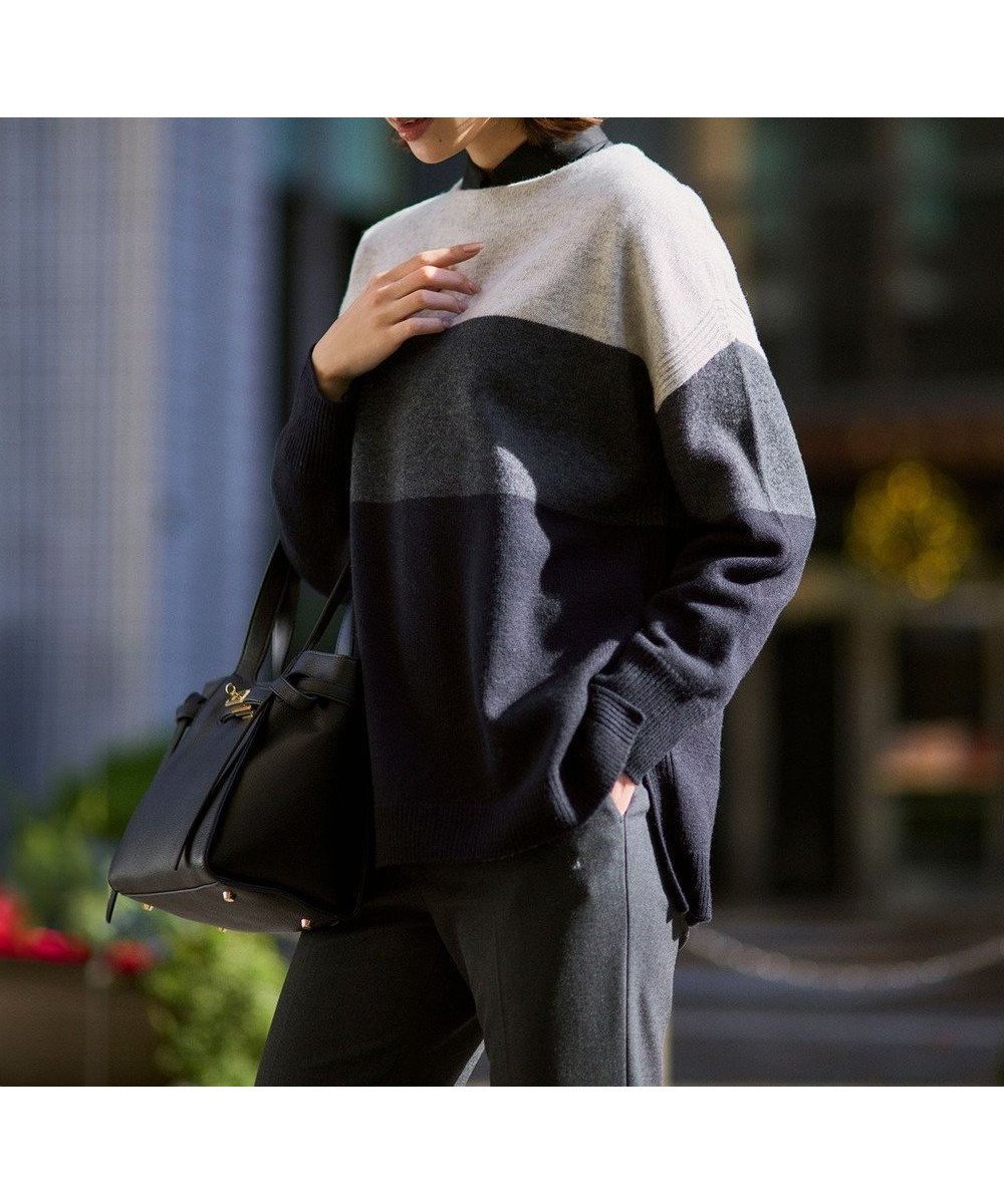 【23区/NIJYUSANKU】の【洗える】ウールカシミヤ カラーブロック チュニック ニット 人気、トレンドファッション・服の通販 founy(ファニー) 　ファッション　Fashion　レディースファッション　Fashion for Women　トップス・カットソー　Cut & Sew Tops　ニット　Knit Tops & Sweaters　洗える　Machine Washable　セーター　Sweater, Knitwear　チュニック　Tunic, Long Top　ブロック　Block, Solid Block Pattern　A/W・秋冬　Autumn/Winter　エレガント 上品　Elegant　 other-1|ID: prp329100004771282 ipo3291000000035536558