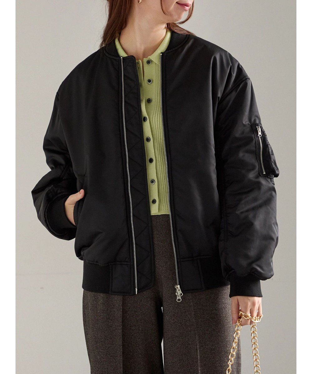 【テチチ/Te chichi】のMA-1ブルゾン インテリア・キッズ・メンズ・レディースファッション・服の通販 founy(ファニー) 　ファッション　Fashion　レディースファッション　Fashion for Women　アウター　Coat / Outerwear Collection　レディースジャケット・軽アウター　Jackets　ブルゾンジャケット・スポーティアウター　Blouson Jackets　MA-1ジャケット　MA-1 Bomber Jackets / Flight Jackets　おすすめ　Recommended / Our Picks　ジャケット　Jacket, Outerwear　スリーブ　Sleeve, Long Sleeve / Short Sleeve　フロント　Front, Front Design　ブルゾン　Blouson, Bomber Jacket　ポケット　Pocket, Pocket Detail　夏　Summer　S/S・春夏　SS, Spring/Summer, Warm Season　A/W・秋冬　Autumn/Winter　ブラック|ID: prp329100004771287 ipo3291000000034566293