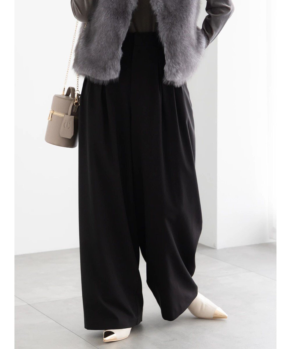 【テチチ/Te chichi】のタックワイドフルレングスパンツ インテリア・キッズ・メンズ・レディースファッション・服の通販 founy(ファニー) 　ファッション　Fashion　レディースファッション　Fashion for Women　パンツ　Pants & Trousers　フィット　Fit, Slim Fit　ワイド　Wide, Wide Fit　夏　Summer　S/S・春夏　SS, Spring/Summer, Warm Season　A/W・秋冬　Autumn/Winter　ブラック|ID: prp329100004771288 ipo3291000000034566298