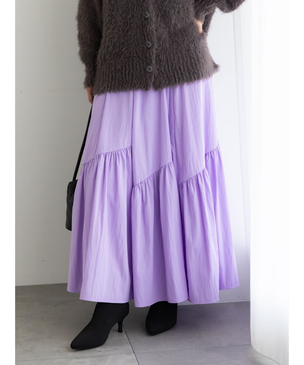 【テチチ/Te chichi】のマットタフタバイヤスティアードスカート インテリア・キッズ・メンズ・レディースファッション・服の通販 founy(ファニー) 　ファッション　Fashion　レディースファッション　Fashion for Women　スカート　Skirts　ティアードスカート　Tiered Skirts　タフタ　Taffeta, Structured Fabric　ティアード　Tiered, Tiered Style　夏　Summer　S/S・春夏　SS, Spring/Summer, Warm Season　A/W・秋冬　Autumn/Winter　ラベンダー|ID: prp329100004771290 ipo3291000000034566305