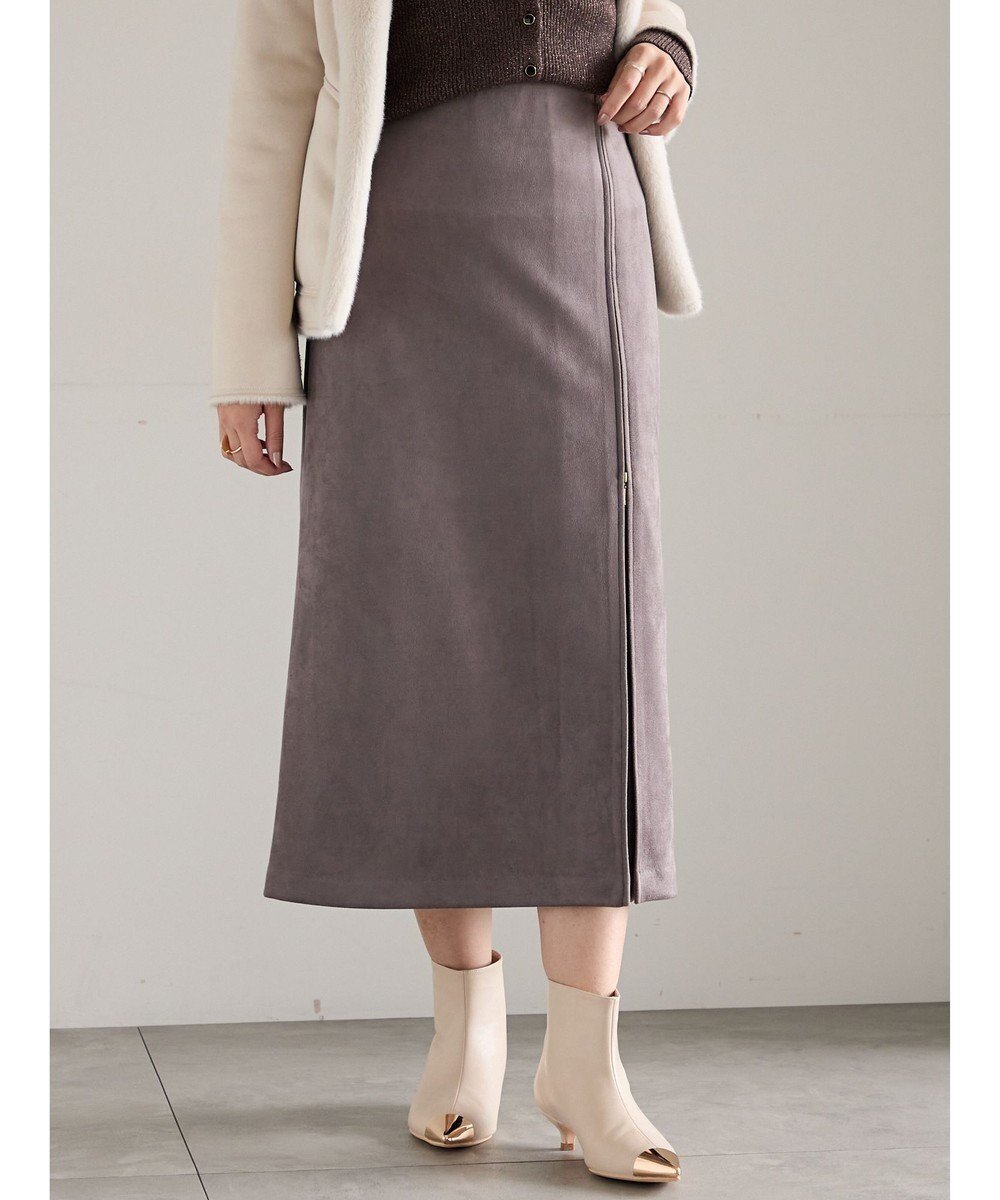 【テチチ/Te chichi】のスエードサイドZIPスカート インテリア・キッズ・メンズ・レディースファッション・服の通販 founy(ファニー) ファッション Fashion レディースファッション Fashion for Women スカート Skirts おすすめ Recommended / Our Picks ワンポイント One Point, Statement Accent 夏 Summer S/S・春夏 SS, Spring/Summer, Warm Season A/W・秋冬 Autumn/Winter チャコールグレー|ID: prp329100004771291 ipo3291000000034566308