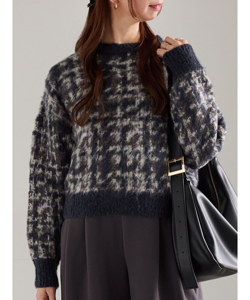 【テチチ/Te chichi】のチェックジャガードニットプルオーバー インテリア・キッズ・メンズ・レディースファッション・服の通販 founy(ファニー) 　ファッション　Fashion　レディースファッション　Fashion for Women　トップス・カットソー　Cut & Sew Tops　ニット　Knit Tops & Sweaters　カジュアルプルオーバー・ニットトップス　Pullovers & Knit Tops / Casual Pullovers　おすすめ　Recommended / Our Picks　セーター　Sweater, Knitwear　チェック　Check, Plaid, Tartan　バランス　Balance, Style Balance　夏　Summer　S/S・春夏　SS, Spring/Summer, Warm Season　無地　Plain, Solid Color　A/W・秋冬　Autumn/Winter　ネイビー|ID: prp329100004771293 ipo3291000000034566316