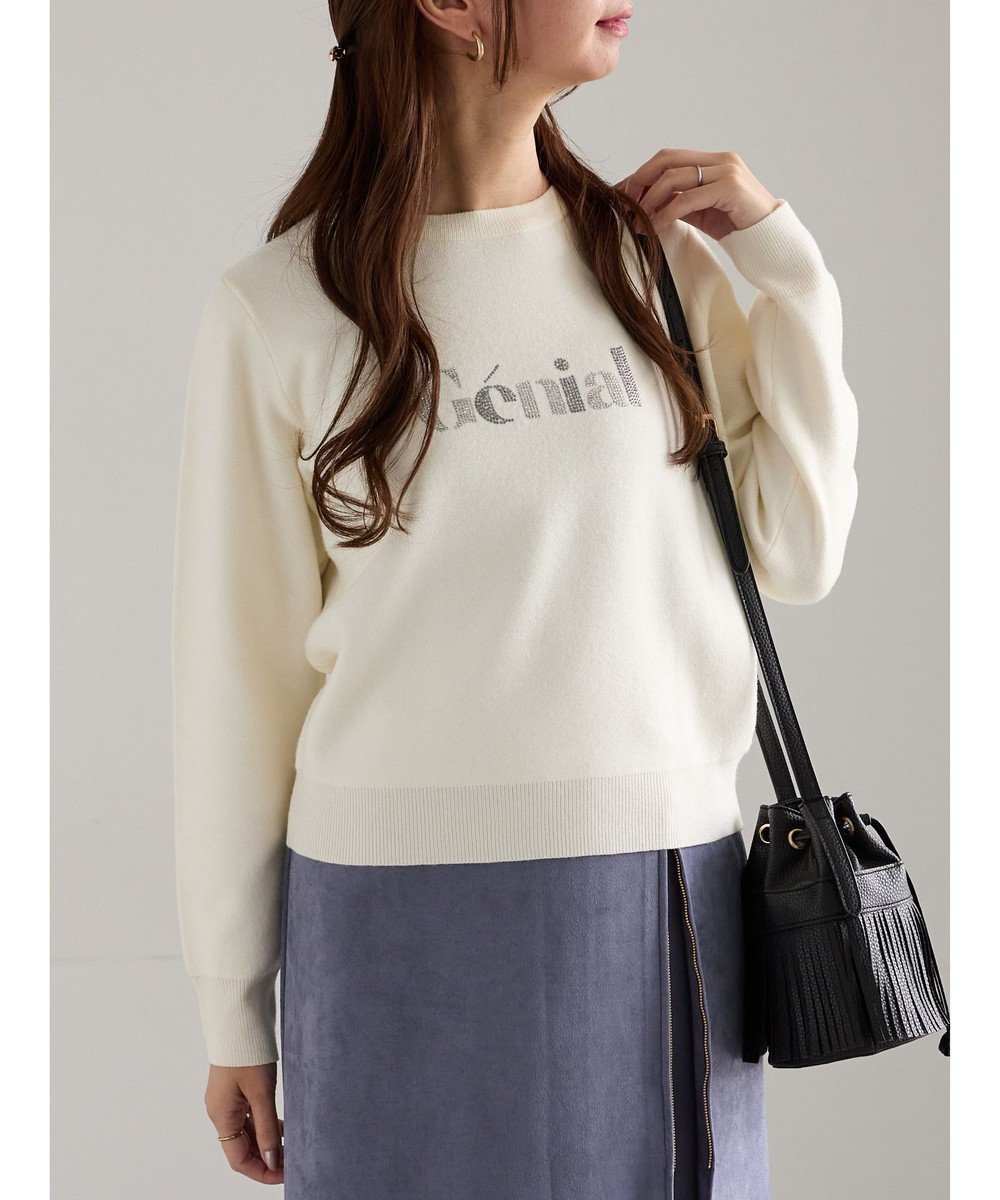 【テチチ/Te chichi】のラインストーンレタードニットプルオーバー 人気、トレンドファッション・服の通販 founy(ファニー) 　ファッション　Fashion　レディースファッション　Fashion for Women　トップス・カットソー　Cut & Sew Tops　ニット　Knit Tops & Sweaters　カジュアルプルオーバー・ニットトップス　Pullovers & Knit Tops / Casual Pullovers　ストーン　Stone, Gem-Like　セーター　Sweater, Knitwear　フィット　Fit, Slim Fit　フロント　Front, Front Design　夏　Summer　S/S・春夏　SS, Spring/Summer, Warm Season　A/W・秋冬　Autumn/Winter　 other-1|ID: prp329100004771294 ipo3291000000034779236