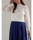 【テチチ/Te chichi】のレーススリーブニット 人気、トレンドファッション・服の通販 founy(ファニー) ファッション Fashion レディースファッション Fashion for Women トップス・カットソー Cut & Sew Tops ニット Knit Tops & Sweaters セーター Sweater, Knitwear デニム Denim, Jeans Material レース Lace, Lace Fabric エレガント 上品 Elegant 夏 Summer S/S・春夏 SS, Spring/Summer, Warm Season A/W・秋冬 Autumn/Winter thumbnail オフホワイト|ID: prp329100004771298 ipo3291000000035521226