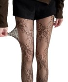 【ウィゴー/WEGO】のフラワー総レースタイツ ブラウン|ID: prp329100004771301 ipo3291000000034566400