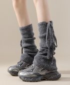 【ウィゴー/WEGO】のレースアップデザインニットレッグカバー グレー|ID: prp329100004771330 ipo3291000000034566557