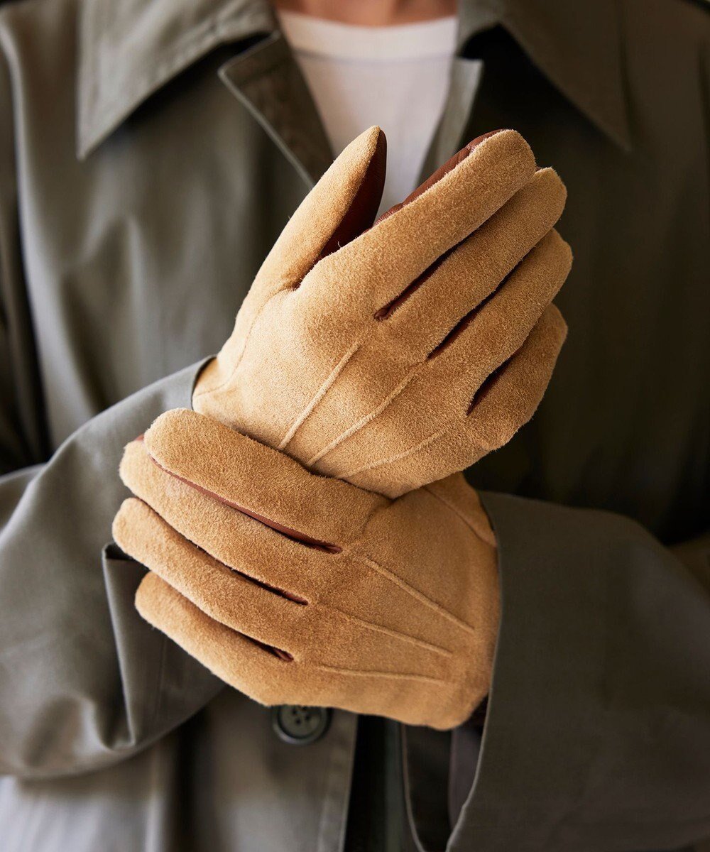 【オルクベット/ORuKuBET / MEN】のピッグスエードラムコンビカフスグローブ(MEN)【日本製・タッチパネル対応】 インテリア・キッズ・メンズ・レディースファッション・服の通販 founy(ファニー) 　ファッション　Fashion　メンズファッション　Fashion for Men　フィット　Fit, Slim Fit　リブニット　Rib Knit, Ribbed Knit　日本製　Made In Japan　A/W・秋冬　Autumn/Winter　ブラウン|ID: prp329100004771342 ipo3291000000034566627