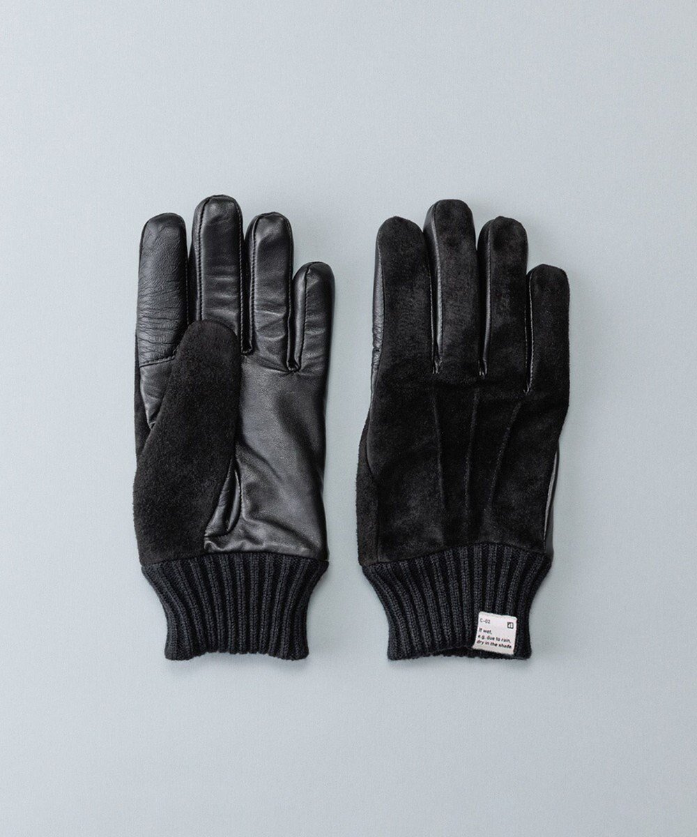 【オルクベット/ORuKuBET / MEN】のピッグスエードラムコンビカフスグローブ(MEN)【日本製・タッチパネル対応】 インテリア・キッズ・メンズ・レディースファッション・服の通販 founy(ファニー) 　ファッション　Fashion　メンズファッション　Fashion for Men　フィット　Fit, Slim Fit　リブニット　Rib Knit, Ribbed Knit　日本製　Made In Japan　A/W・秋冬　Autumn/Winter　ブラック|ID: prp329100004771342 ipo3291000000034566628