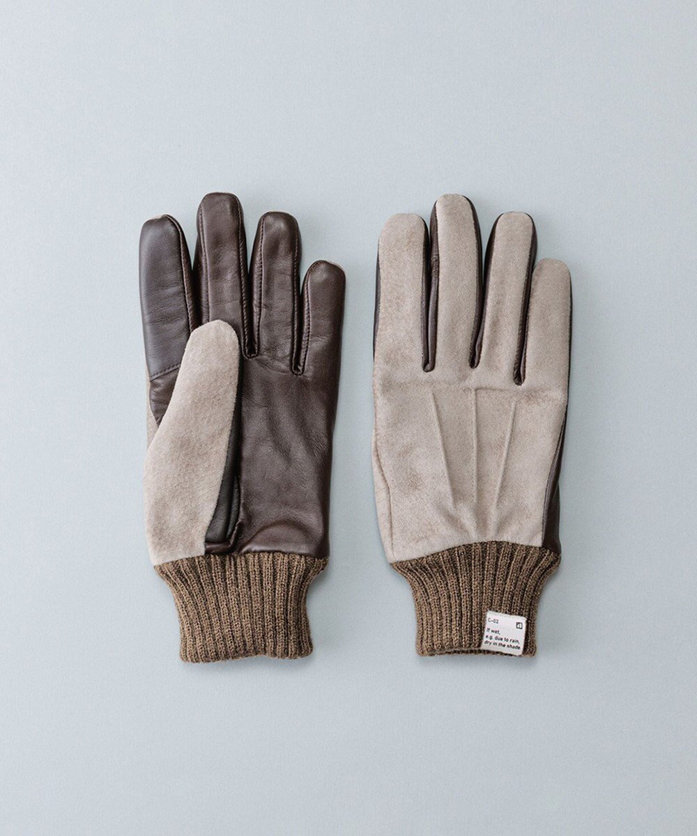 【オルクベット/ORuKuBET / MEN】のピッグスエードラムコンビカフスグローブ(MEN)【日本製・タッチパネル対応】 インテリア・キッズ・メンズ・レディースファッション・服の通販 founy(ファニー) 　ファッション　Fashion　メンズファッション　Fashion for Men　フィット　Fit, Slim Fit　リブニット　Rib Knit, Ribbed Knit　日本製　Made In Japan　A/W・秋冬　Autumn/Winter　グレー|ID: prp329100004771342 ipo3291000000034566629