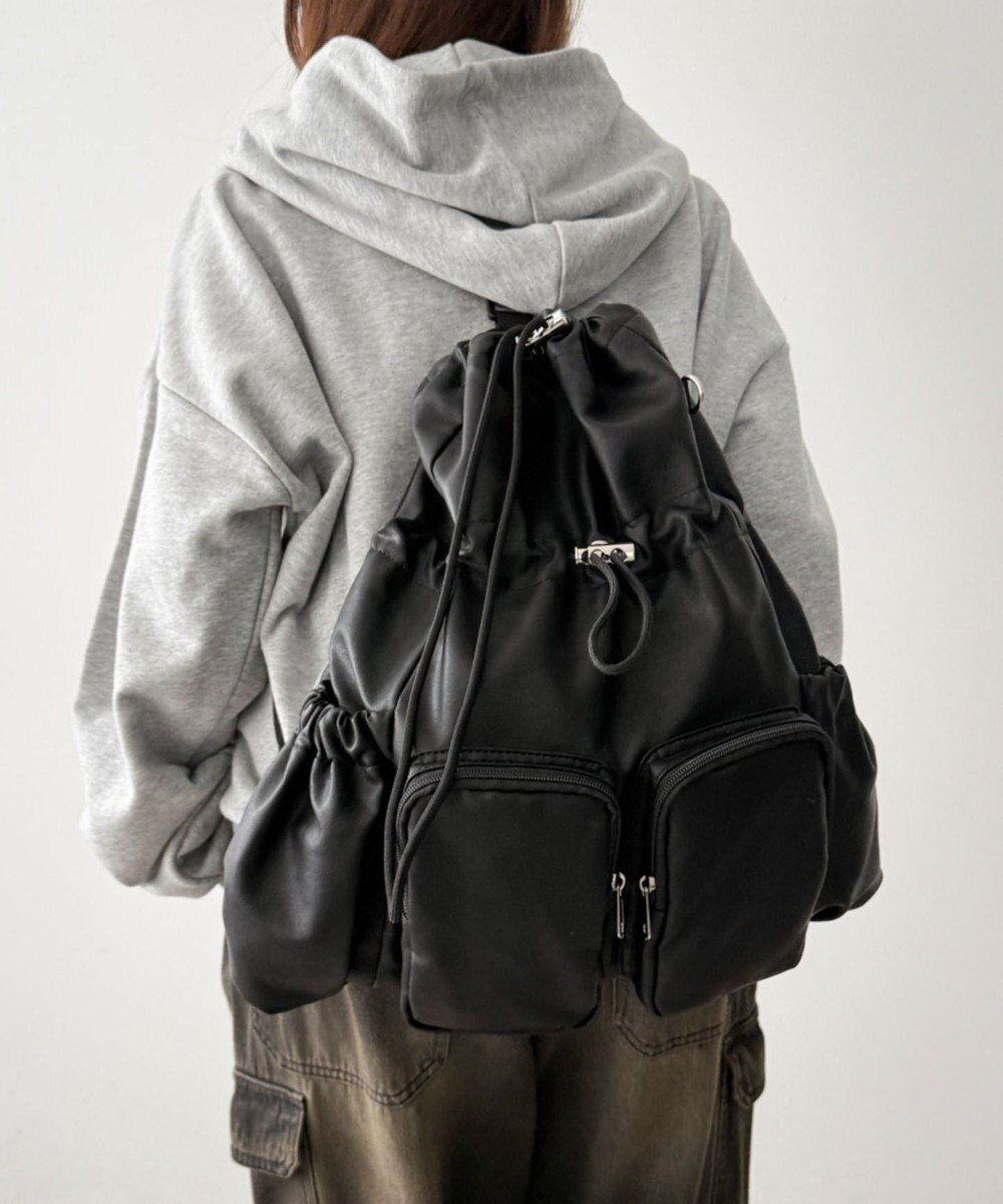 【ウィゴー/WEGO】の【ユニセックス着用ITEM】2ポケットPUドロストナップサック インテリア・キッズ・メンズ・レディースファッション・服の通販 founy(ファニー) ファッション Fashion レディースファッション Fashion for Women バッグ Bags シンプル Simple, Minimal スマホ Smartphone, Mobile Device フロント Front, Front Design ポケット Pocket, Pocket Detail リュック Backpack, Rucksack A/W・秋冬 Autumn/Winter ブラック|ID: prp329100004771360 ipo3291000000034566713