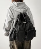 【ウィゴー/WEGO】の【ユニセックス着用ITEM】2ポケットPUドロストナップサック ブラック|ID: prp329100004771360 ipo3291000000035715442