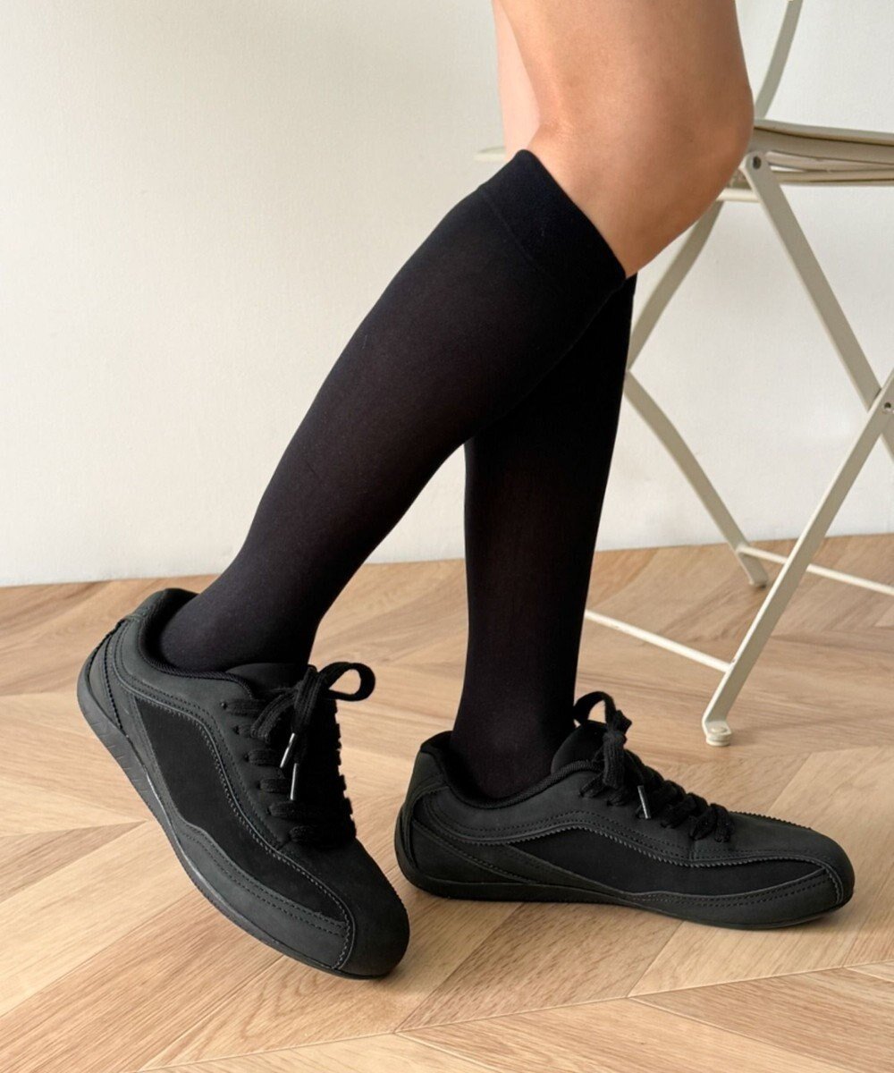 【ウィゴー/WEGO】のレースアップローカットスニーカー インテリア・キッズ・メンズ・レディースファッション・服の通販 founy(ファニー) 　ファッション　Fashion　レディースファッション　Fashion for Women　ガーリー　Girly, Feminine Style　スニーカー　Sneakers, Trainers　スマホ　Smartphone, Mobile Device　フロント　Front, Front Design　レース　Lace, Lace Fabric　定番　Standard, Basic Item　A/W・秋冬　Autumn/Winter　ブラック|ID: prp329100004771370 ipo3291000000034566802