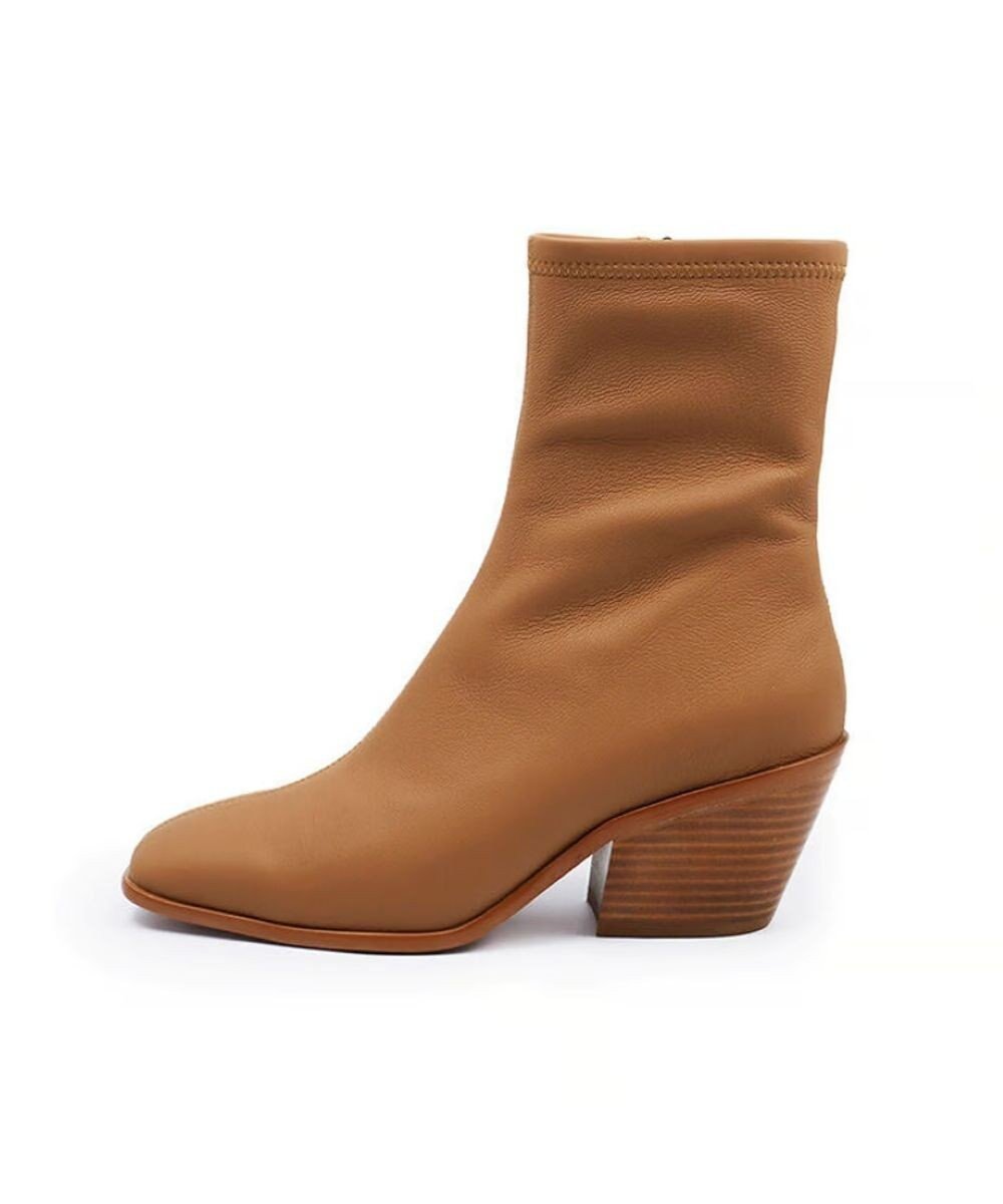 【アポム/APOM】のストレッチレザーサイドジップブーツ 60 インテリア・キッズ・メンズ・レディースファッション・服の通販 founy(ファニー) 　ファッション　Fashion　レディースファッション　Fashion for Women　シューズ　Shoes, Footwear　ストレッチ　Stretch, Stretchy Fabric　フィット　Fit, Slim Fit　A/W・秋冬　Autumn/Winter　S/S・春夏　SS, Spring/Summer, Warm Season　夏　Summer　キャメル|ID: prp329100004771372 ipo3291000000034566832
