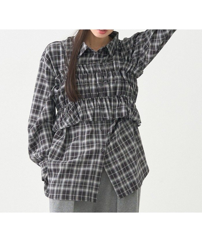 【アースミュージックアンドエコロジー/earth music&ecology】のSET2点チェック柄シャーリングビスチェ+シャツ インテリア・キッズ・メンズ・レディースファッション・服の通販 founy(ファニー) https://founy.com/ ファッション Fashion レディースファッション Fashion for Women トップス・カットソー Cut & Sew Tops シャツ・ブラウス・オフィスカジュアル Elegant Blouses & Button-Ups ビスチェ Bustiers & Corset Tops / Layered Bustier Style シャーリング Shirring, Ruched チェック Check, Plaid, Tartan トレンド Trend, Trending Now フェミニン Feminine, Girly ポケット Pocket, Pocket Detail リボン Ribbon, Bow A/W・秋冬 Autumn/Winter |ID: prp329100004771449 ipo3291000000034567143
