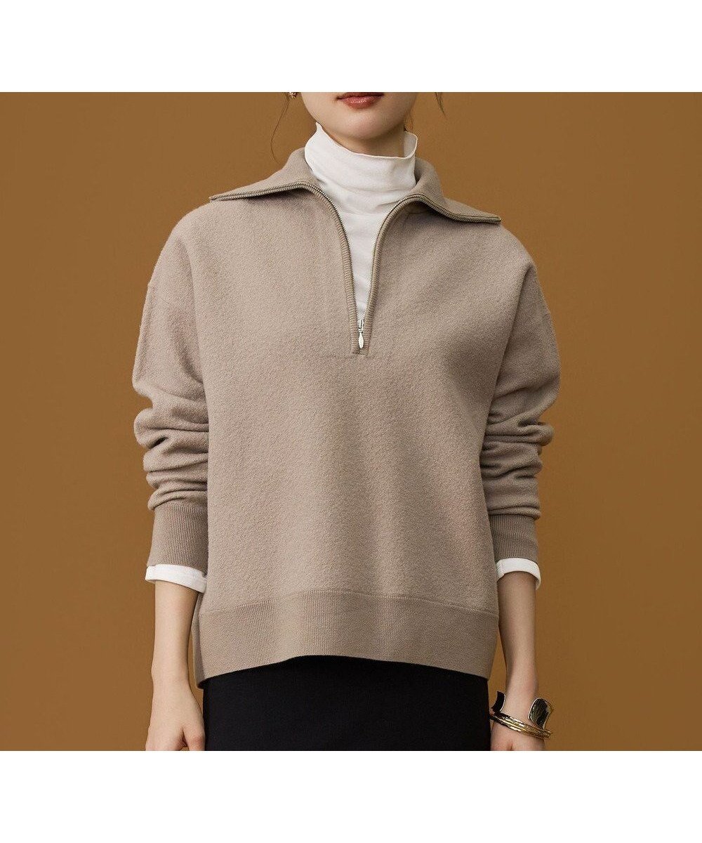 【自由区/JIYU-KU】の【SHIHOさん着用】ボイルドウールハーフジップ ニット インテリア・キッズ・メンズ・レディースファッション・服の通販 founy(ファニー) ファッション Fashion レディースファッション Fashion for Women トップス・カットソー Cut & Sew Tops ニット Knit Tops & Sweaters セーター Sweater, Knitwear フィット Fit, Slim Fit フェルト Felt, Felt Fabric エレガント 上品 Elegant 夏 Summer 春 Spring S/S・春夏 SS, Spring/Summer, Warm Season モカ|ID: prp329100004771457 ipo3291000000034567166