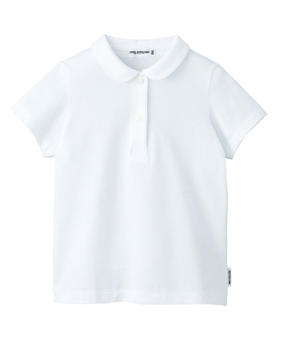 【ミキハウスホットビスケッツ/MIKI HOUSE HOT BISCUITS / KIDS】の【ミキハウス】【90-130cm】 天竺素材の半袖ブラウス インテリア・キッズ・メンズ・レディースファッション・服の通販 founy(ファニー) 　ファッション　Fashion　キッズファッション　Fashion for Kids　トップス・カットソー　Cut & Sew Tops　おすすめ　Recommended / Our Picks　カーディガン　Cardigan, Knitwear　ベスト　Vest, Waistcoat　半袖　Short Sleeve, Half Sleeve　夏　Summer　S/S・春夏　SS, Spring/Summer, Warm Season　A/W・秋冬　Autumn/Winter　白|ID: prp329100004772252 ipo3291000000034576065