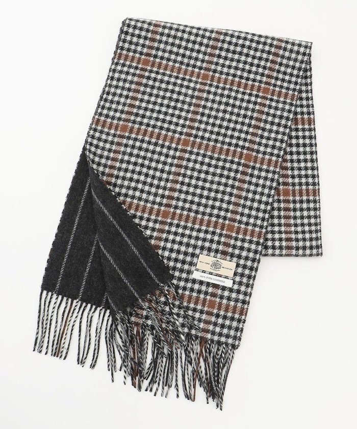 【ジェイ プレス/J.PRESS / MEN】のリバーシブル カシミヤマフラー チェック×ストライプ インテリア・キッズ・メンズ・レディースファッション・服の通販 founy(ファニー) https://founy.com/ ファッション Fashion メンズファッション Fashion for Men ストライプ Stripe, Striped Pattern スヌード Snood, Infinity Scarf チェック Check, Plaid, Tartan マフラー Scarf, Muffler リバーシブル Reversible, Two-Sided A/W・秋冬 Autumn/Winter |ID: prp329100004772265 ipo3291000000034576121
