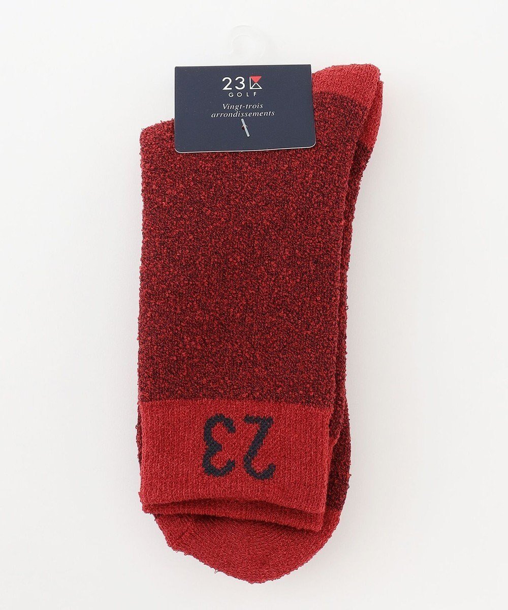 【23区 ゴルフ/23区GOLF / MEN】の【MEN】パイル レギュラーソックス インテリア・キッズ・メンズ・レディースファッション・服の通販 founy(ファニー) 　ファッション　Fashion　メンズファッション　Fashion for Men　シューズ・靴　Shoes　クッション　Cushion, Throw Pillow　ソックス　Socks, Hosiery　レギュラー　Regular, Standard Fit　レッド系|ID: prp329100004772266 ipo3291000000034576135