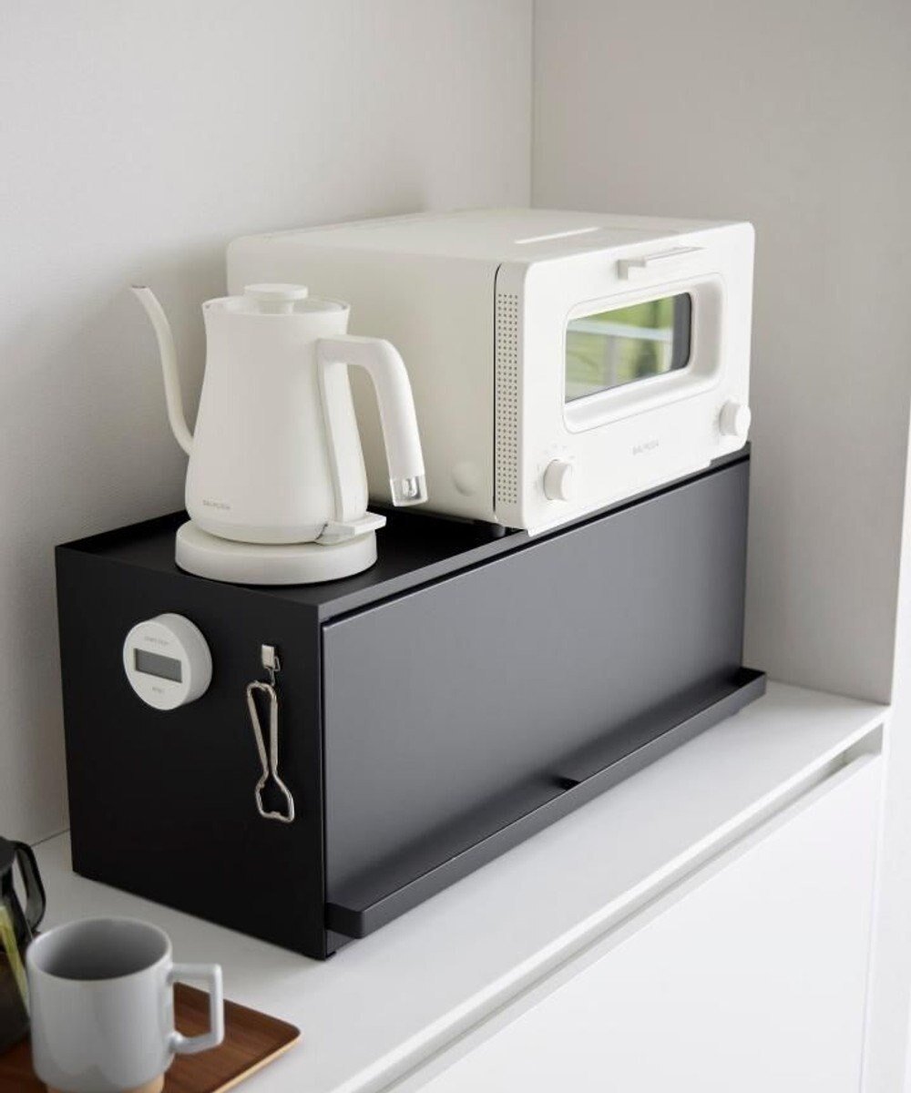 【タワー/tower】の前が開くキッチンカウンター上収納ラック タワー D24 ブラック インテリア・キッズ・メンズ・レディースファッション・服の通販 founy(ファニー) ファッション Fashion レディースファッション Fashion for Women フラップ Flap, Flap Pocket マグネット Magnet, Magnetic Closure ブラック|ID: prp329100004772907 ipo3291000000034584410