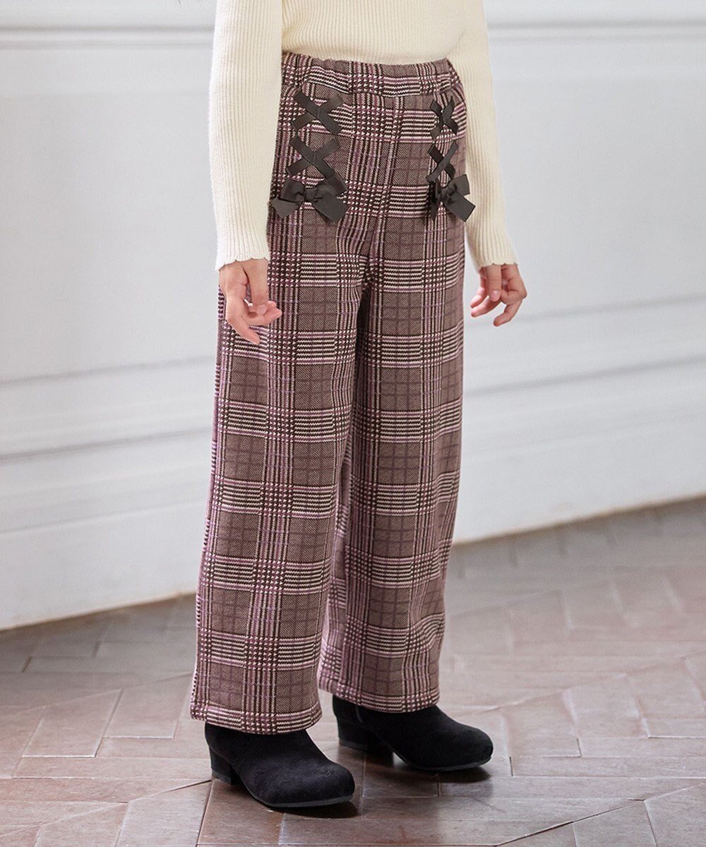 【エニィ/ANY / KIDS】のレースアップ 裏シャギーワイドパンツ インテリア・キッズ・メンズ・レディースファッション・服の通販 founy(ファニー) ファッション Fashion キッズファッション Fashion for Kids ボトムス Bottoms チェック Check, Plaid, Tartan ポケット Pocket, Pocket Detail レース Lace, Lace Fabric ワイド Wide, Wide Fit 冬 Winter / This Winter A/W・秋冬 Autumn/Winter ブラウン×チェック|ID: prp329100004772918 ipo3291000000034584436