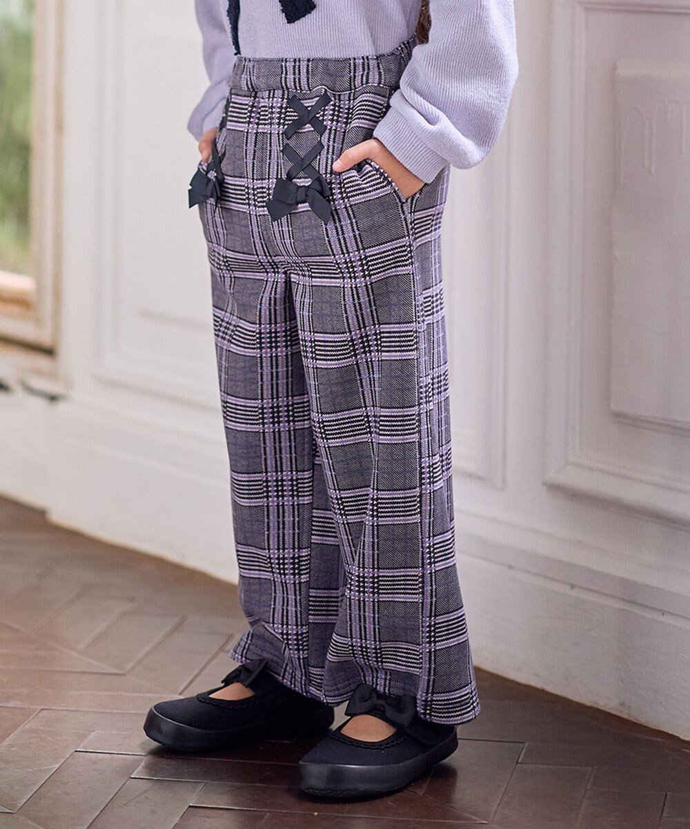 【エニィ/ANY / KIDS】のレースアップ 裏シャギーワイドパンツ インテリア・キッズ・メンズ・レディースファッション・服の通販 founy(ファニー) ファッション Fashion キッズファッション Fashion for Kids ボトムス Bottoms チェック Check, Plaid, Tartan ポケット Pocket, Pocket Detail レース Lace, Lace Fabric ワイド Wide, Wide Fit 冬 Winter / This Winter A/W・秋冬 Autumn/Winter ブラック×チェック|ID: prp329100004772918 ipo3291000000034584437
