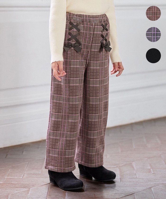 【エニィ/ANY / KIDS】のレースアップ 裏シャギーワイドパンツ インテリア・キッズ・メンズ・レディースファッション・服の通販 founy(ファニー) https://founy.com/ ファッション Fashion キッズファッション Fashion for Kids ボトムス Bottoms チェック Check, Plaid, Tartan ポケット Pocket, Pocket Detail レース Lace, Lace Fabric ワイド Wide, Wide Fit 冬 Winter / This Winter A/W・秋冬 Autumn/Winter |ID: prp329100004772918 ipo3291000000034664606