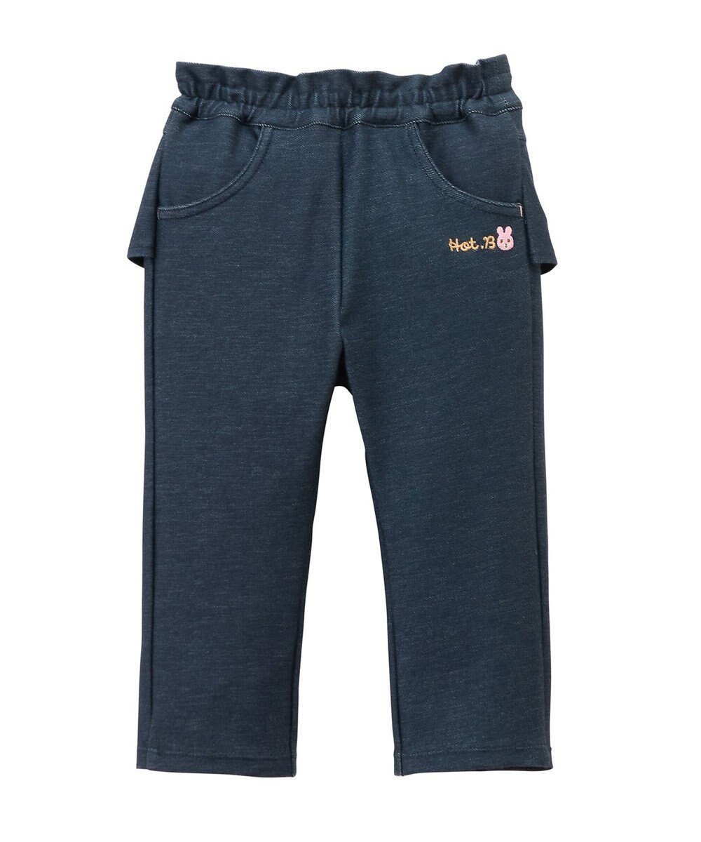 【ミキハウスホットビスケッツ/MIKI HOUSE HOT BISCUITS / KIDS】の【80-120cm】 フリル付きストレッチデニムパンツ インテリア・キッズ・メンズ・レディースファッション・服の通販 founy(ファニー) 　ファッション　Fashion　キッズファッション　Fashion for Kids　ボトムス　Bottoms　ガーリー　Girly, Feminine Style　デニム　Denim, Jeans Material　フリル　Frill, Ruffle　ボックス　Boxy, Box Shape　ポケット　Pocket, Pocket Detail　A/W・秋冬　Autumn/Winter　紺|ID: prp329100004773665 ipo3291000000034594928